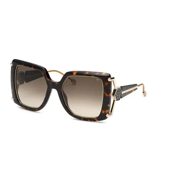 NWT Philipp Plein SPP127V-0722 SHINY HAVANA Sunglasses Philipp Plein Unisex Sunglasses - Shiny Havana Acetate Full  main image 4